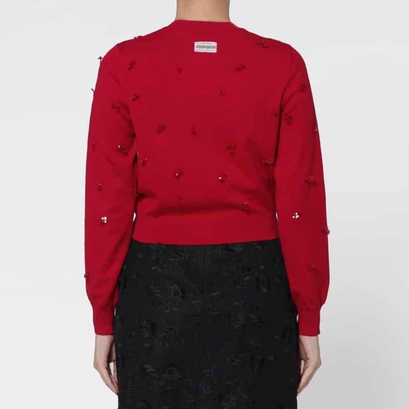 ATELIER EDITION ATELIER EDITION ＜アトリエ エディション＞ ビーズ刺繍ニットカーディガン RED