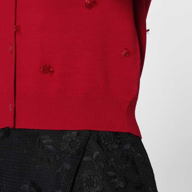 ATELIER EDITION ATELIER EDITION ＜アトリエ エディション＞ ビーズ刺繍ニットカーディガン RED