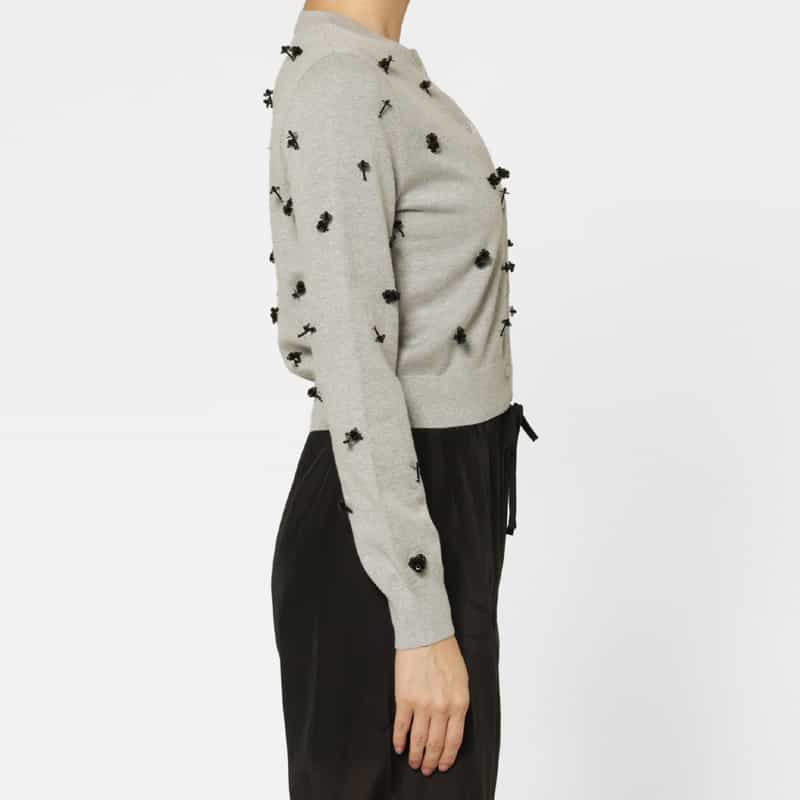 ATELIER EDITION ATELIER EDITION ＜アトリエ エディション＞バーニーズ　ニューヨーク限定 ビーズ刺繍ニットカーディガン GRAY