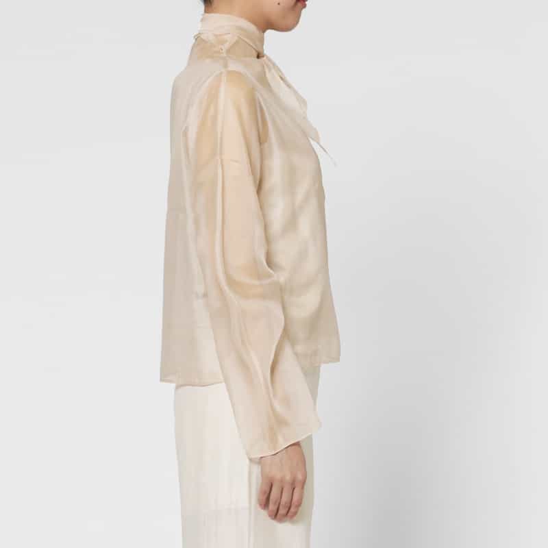 ATELIER EDITION ATELIER EDITION ＜アトリエ エディション＞シアー素材 ボウタイブラウス PINK