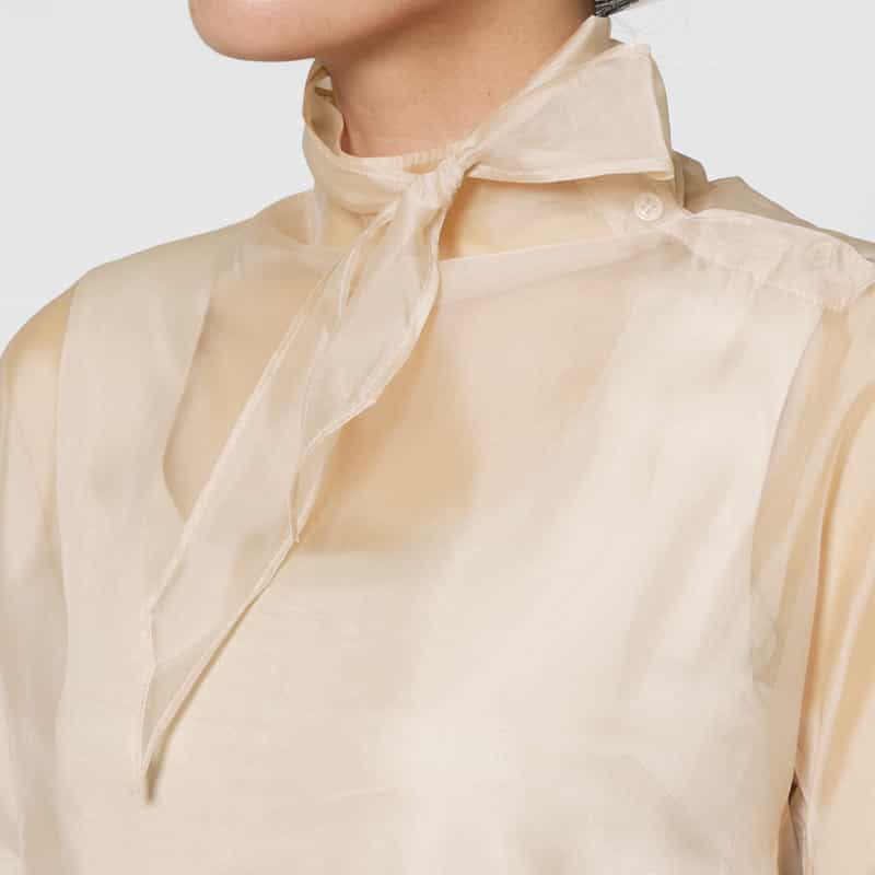 ATELIER EDITION ATELIER EDITION ＜アトリエ エディション＞シアー素材 ボウタイブラウス PINK