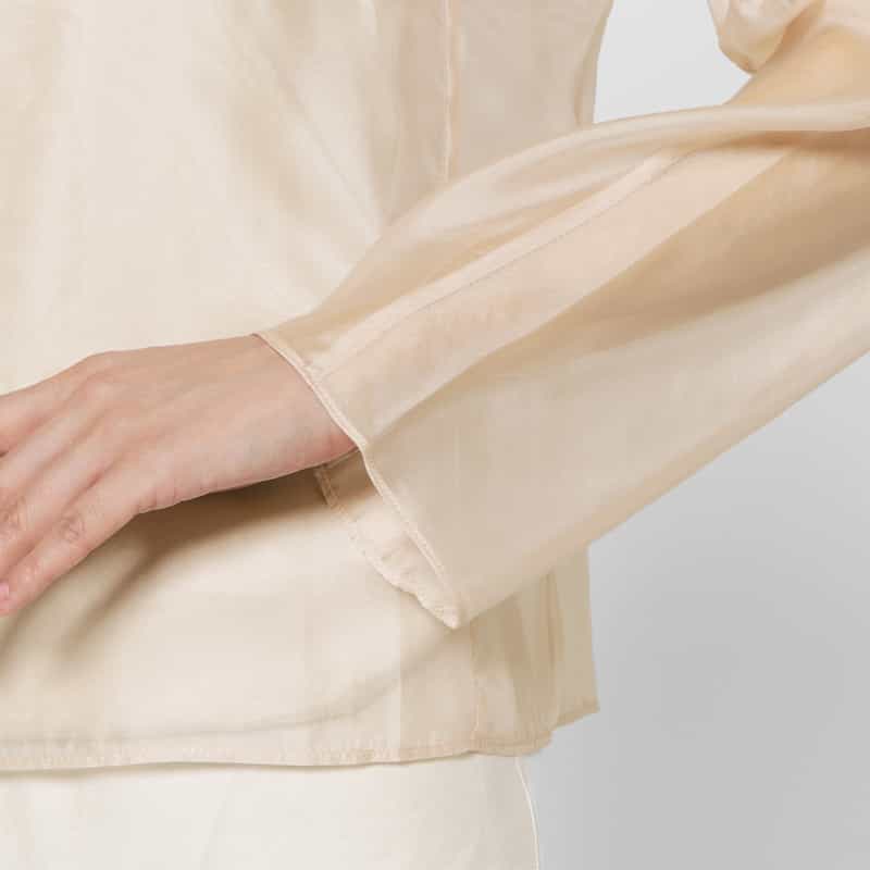 ATELIER EDITION ATELIER EDITION ＜アトリエ エディション＞シアー素材 ボウタイブラウス PINK