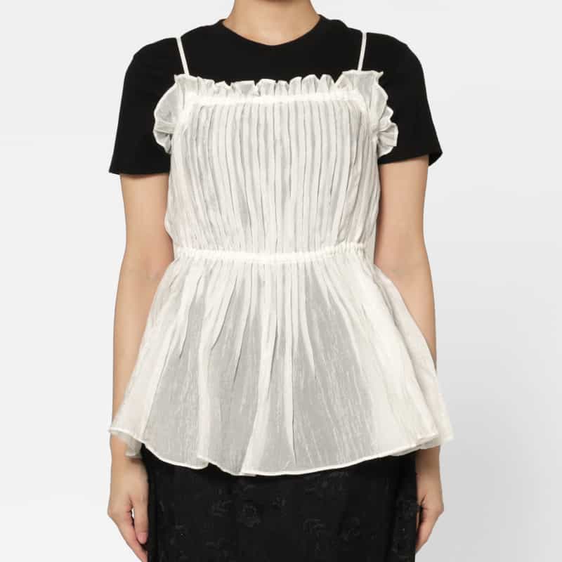 ATELIER EDITION ATELIER EDITION ＜アトリエ エディション＞シアー素材 フリルキャミソール WHITE