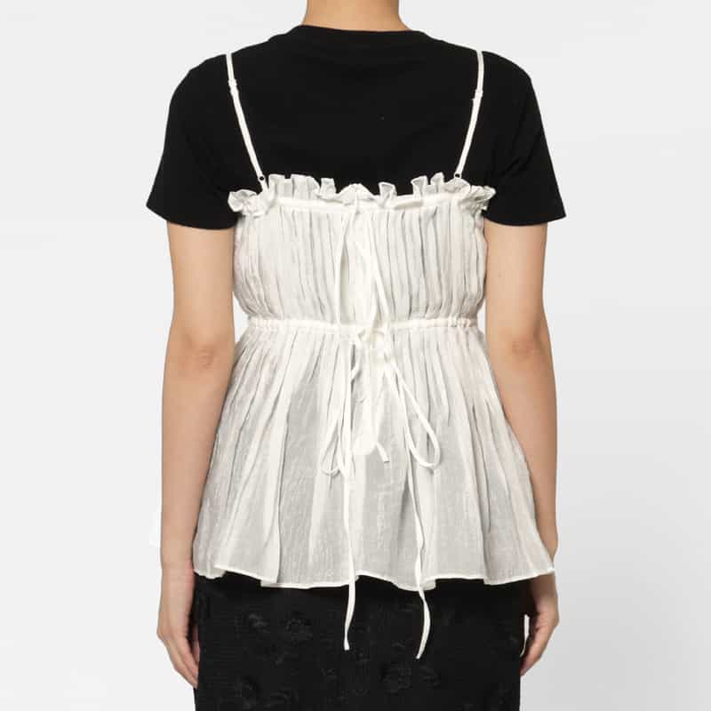 ATELIER EDITION ATELIER EDITION ＜アトリエ エディション＞シアー素材 フリルキャミソール WHITE