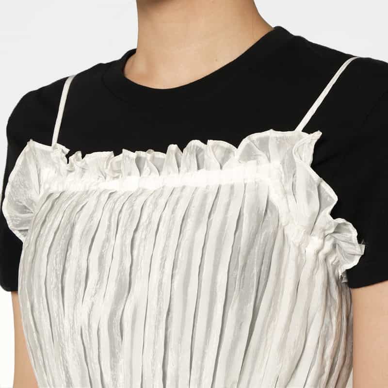 ATELIER EDITION ATELIER EDITION ＜アトリエ エディション＞シアー素材 フリルキャミソール WHITE