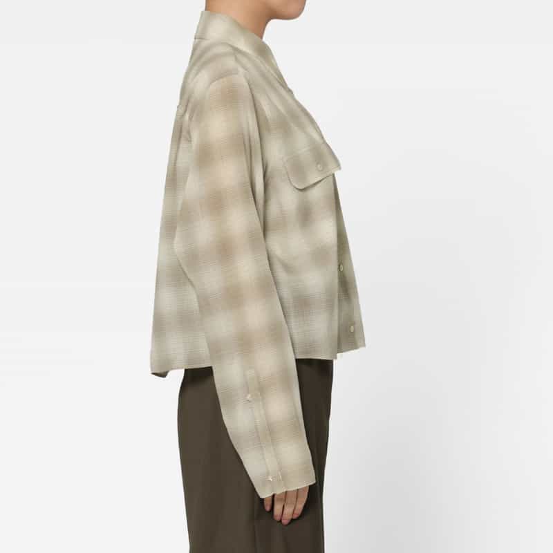 ATELIER EDITION ATELIER EDITION ＜アトリエ エディション＞シアー素材 チェック柄クロップドシャツ BEIGE