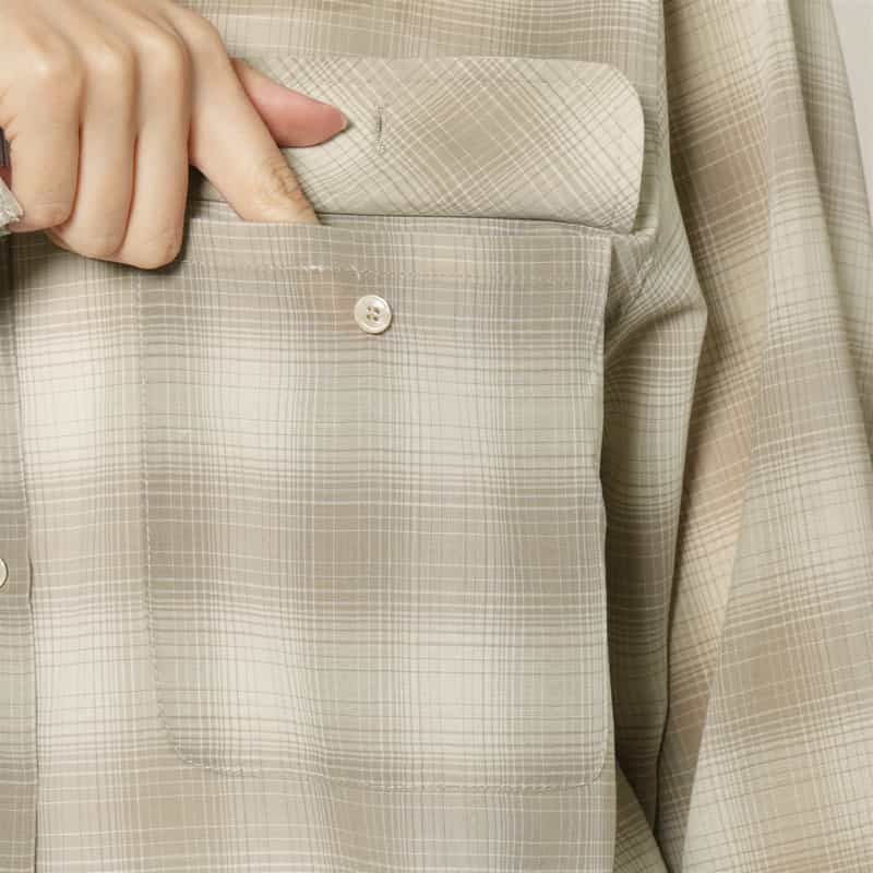 ATELIER EDITION ATELIER EDITION ＜アトリエ エディション＞シアー素材 チェック柄クロップドシャツ BEIGE