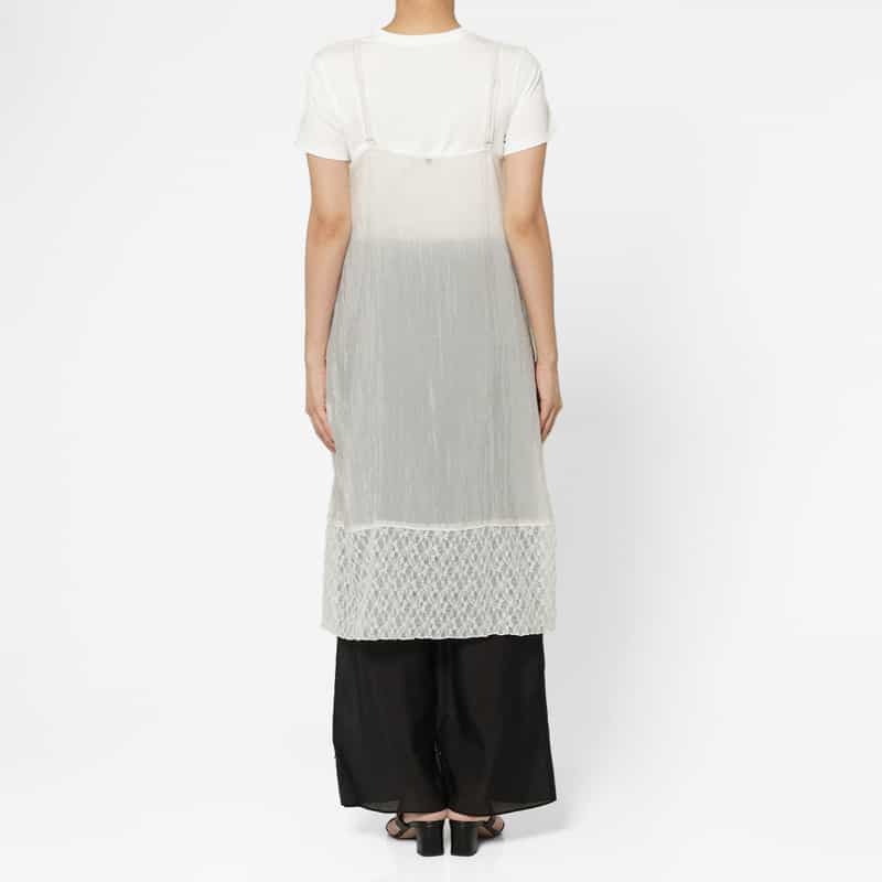 ATELIER EDITION ATELIER EDITION ＜アトリエ エディション＞シアー素材 レースヘム レイヤードドレス WHITE