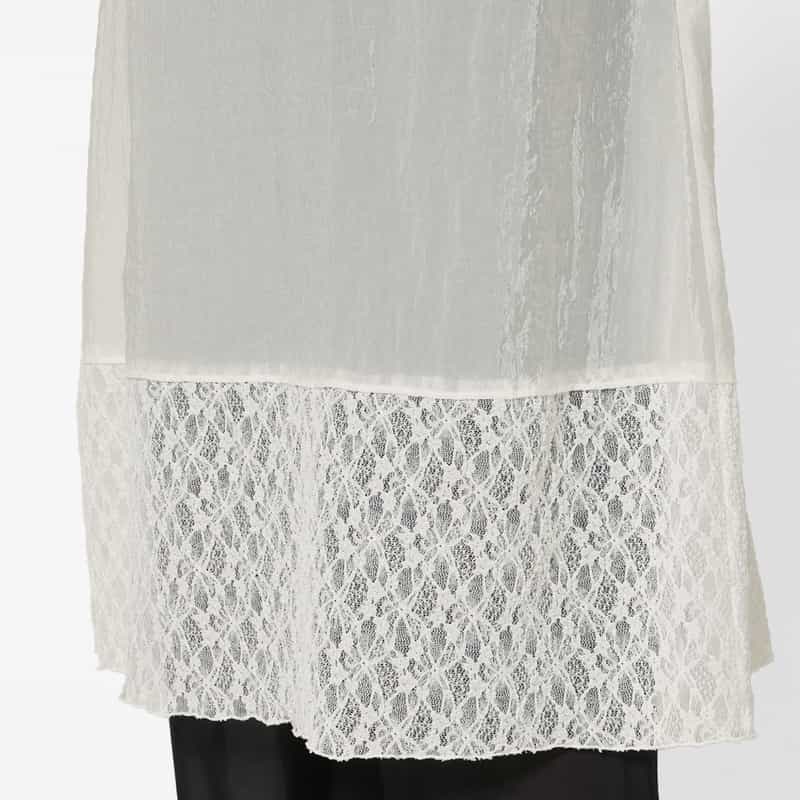 ATELIER EDITION ATELIER EDITION ＜アトリエ エディション＞シアー素材 レースヘム レイヤードドレス WHITE