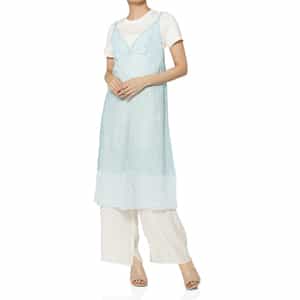 ATELIER EDITION ＜アトリエ エディション＞シアー素材 レースヘム レイヤードドレス