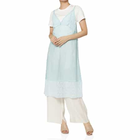 ATELIER EDITION ＜アトリエ エディション＞シアー素材 レースヘム レイヤードドレス