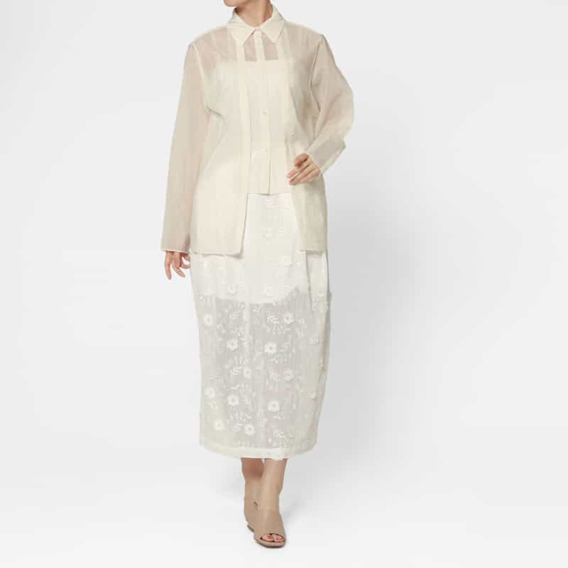 ATELIER EDITION ATELIER EDITION ＜アトリエ エディション＞フラワーレースロングスカート WHITE