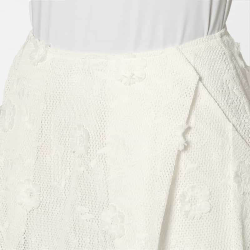 ATELIER EDITION ATELIER EDITION ＜アトリエ エディション＞フラワーレースロングスカート WHITE