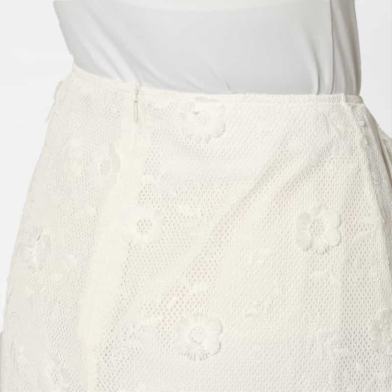 ATELIER EDITION ATELIER EDITION ＜アトリエ エディション＞フラワーレースロングスカート WHITE