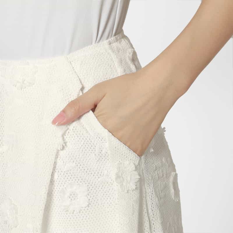 ATELIER EDITION ATELIER EDITION ＜アトリエ エディション＞フラワーレースロングスカート WHITE