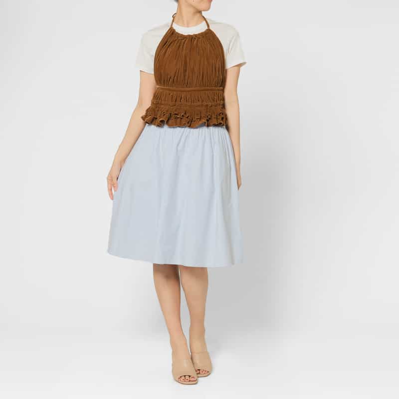 ATELIER EDITION ATELIER EDITION ＜アトリエ エディション＞ステッチフレアスカート LIGHT BLUE