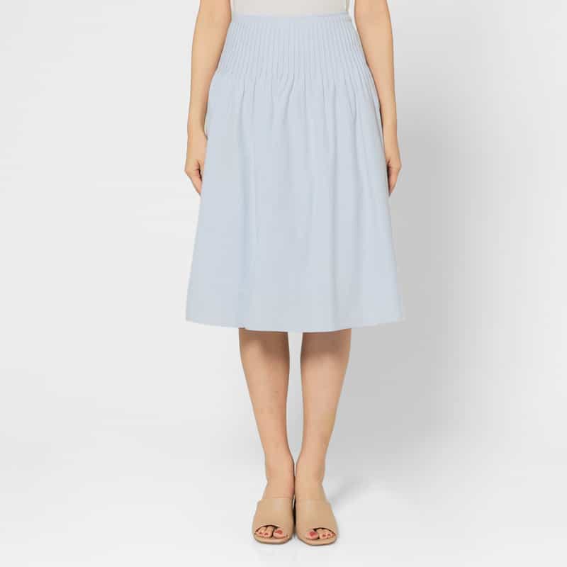 ATELIER EDITION ATELIER EDITION ＜アトリエ エディション＞ステッチフレアスカート LIGHT BLUE