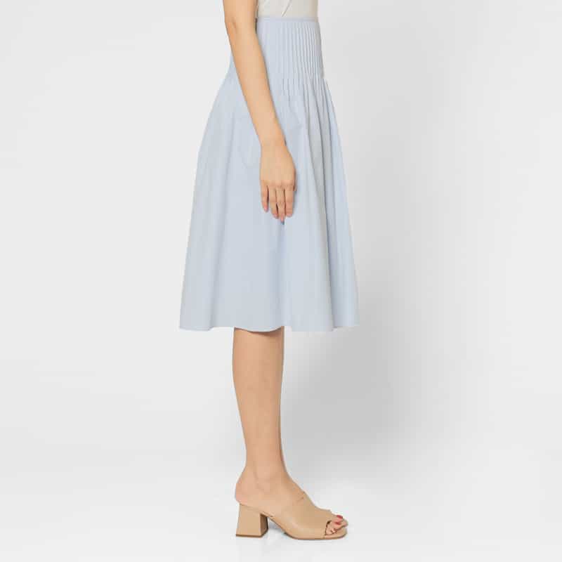 ATELIER EDITION ATELIER EDITION ＜アトリエ エディション＞ステッチフレアスカート LIGHT BLUE