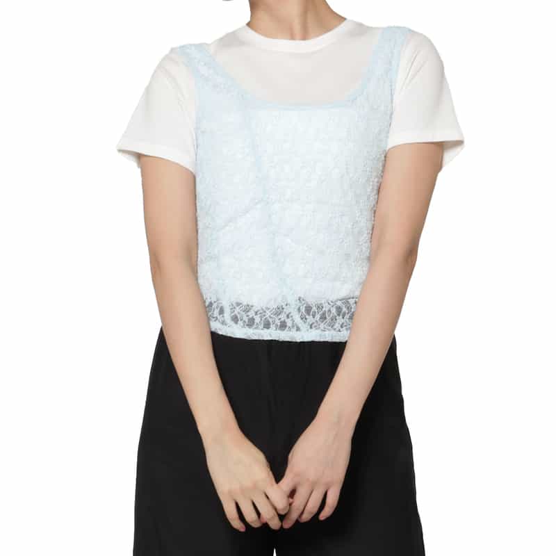 ATELIER EDITION ATELIER EDITION ＜アトリエ エディション＞レーストップキャミソール LIGHT BLUE