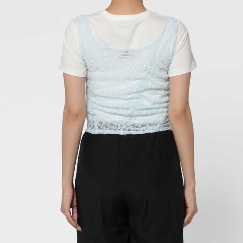 ATELIER EDITION ATELIER EDITION ＜アトリエ エディション＞レーストップキャミソール LIGHT BLUE