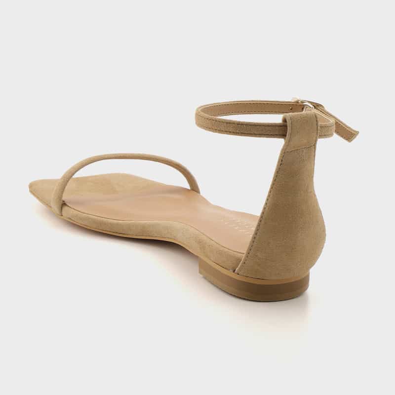 BARNEYS NEW YORK アンクルストラップ フラットサンダル BEIGE