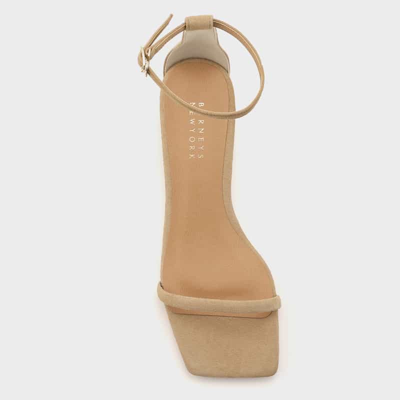 BARNEYS NEW YORK アンクルストラップ フラットサンダル BEIGE