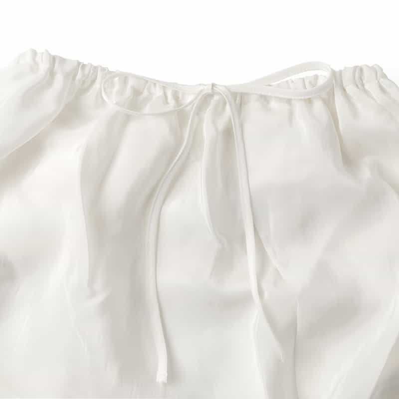 THE LOOM THE LOOM ＜ザ ルーム＞ シアー素材 ケープデザインブラウス WHITE