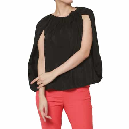 THE LOOM ＜ザ ルーム＞ シアー素材 ケープデザインブラウス