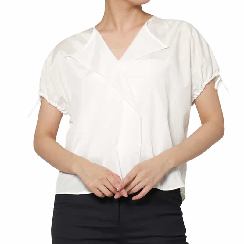 THE LOOM THE LOOM ＜ザ ルーム＞ シアー素材 パフスリーブボリュームブラウス WHITE