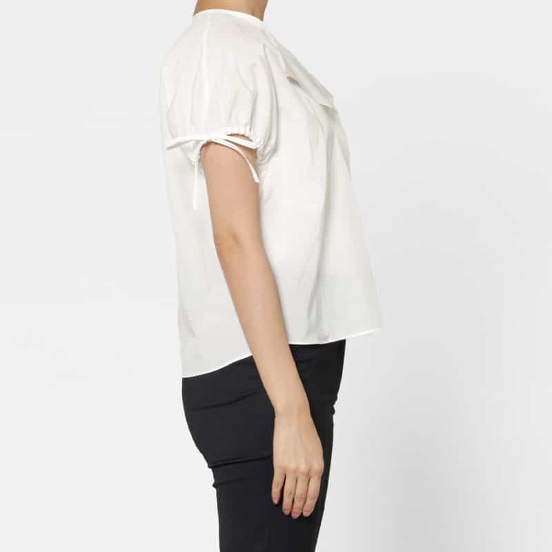 THE LOOM THE LOOM ＜ザ ルーム＞ シアー素材 パフスリーブボリュームブラウス WHITE