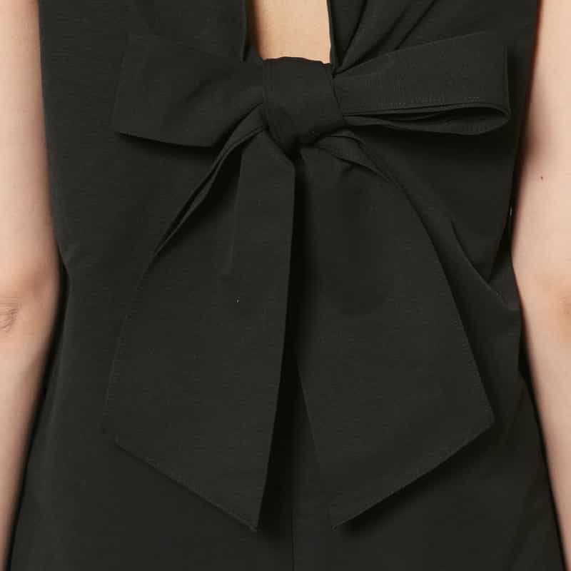 THE LOOM THE LOOM ＜ザ ルーム＞ バックリボン ロングドレス BLACK