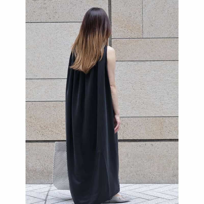 THE LOOM THE LOOM ＜ザ ルーム＞ ケープデザインドレス BLACK