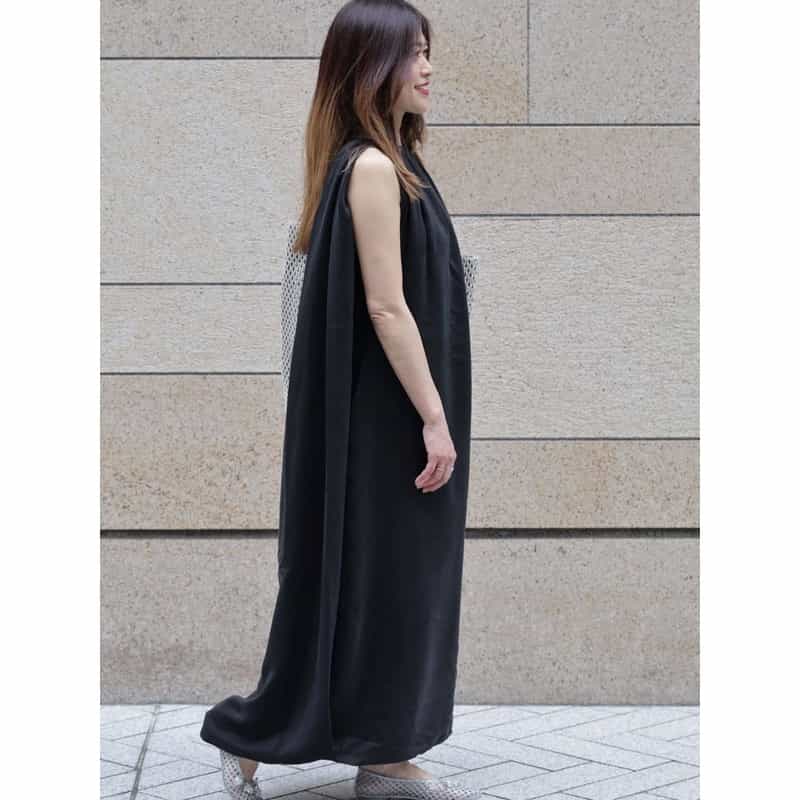 THE LOOM THE LOOM ＜ザ ルーム＞ ケープデザインドレス BLACK