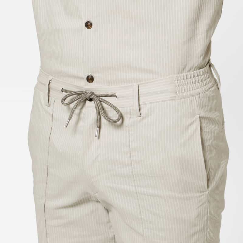 BARNEYS NEW YORK セットアップ ストライプ柄ストレッチショーツ BEIGE