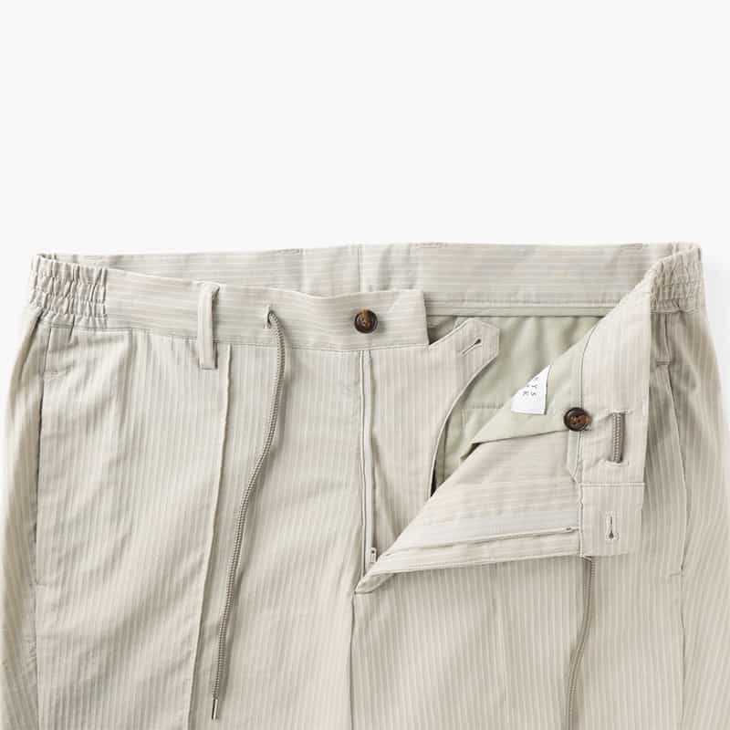 BARNEYS NEW YORK セットアップ ストライプ柄ストレッチショーツ BEIGE