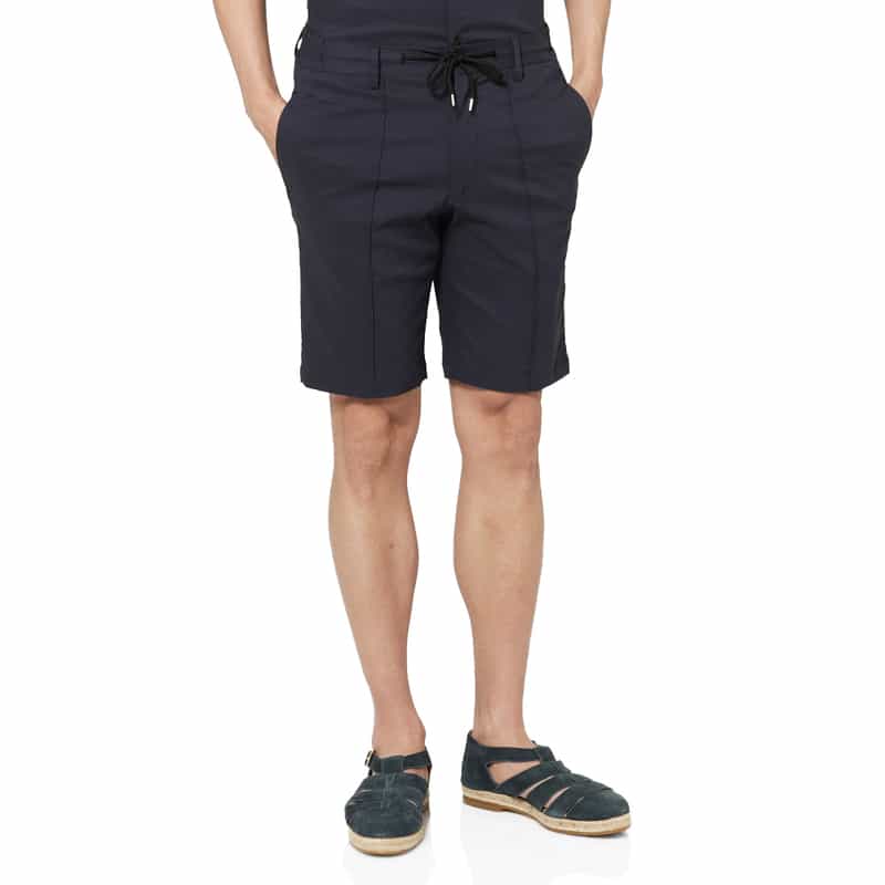 BARNEYS NEW YORK セットアップ ストライプ柄ストレッチショーツ NAVY
