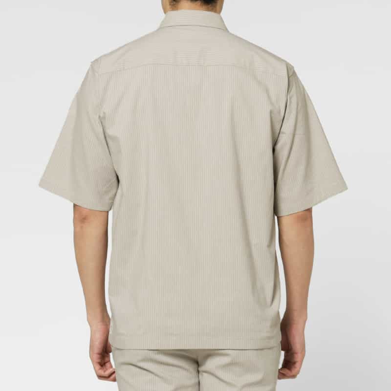 BARNEYS NEW YORK セットアップ ストライプ柄ストレッチカジュアルシャツ BEIGE