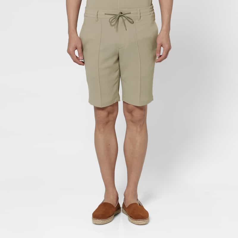 BARNEYS NEW YORK セットアップ ストレッチワッフル素材ショーツ WHITE