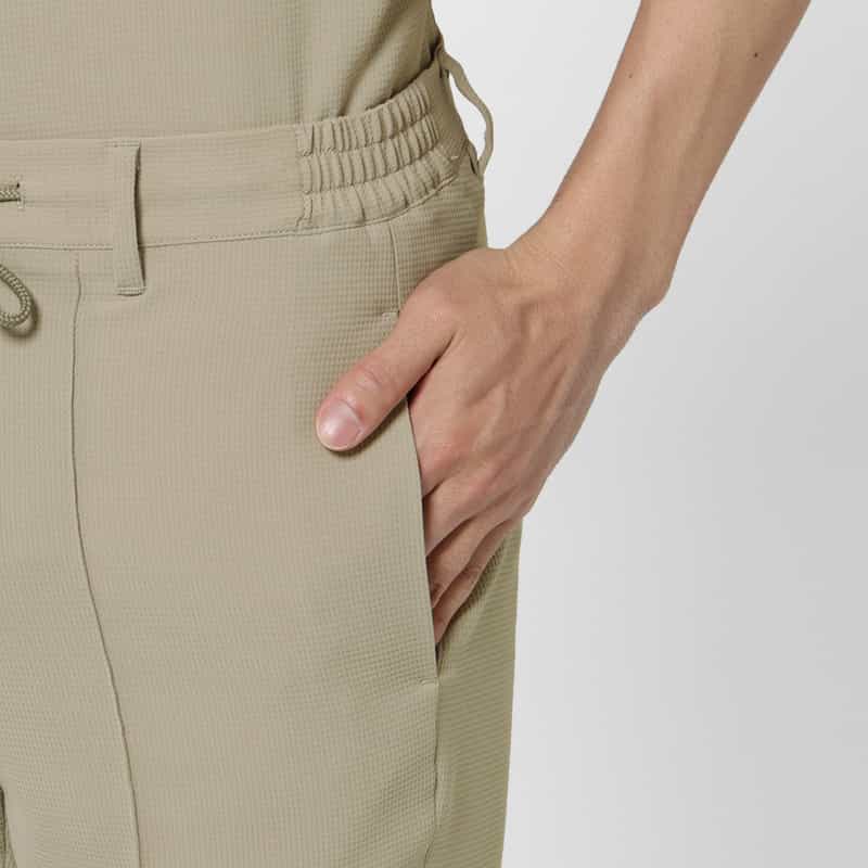 BARNEYS NEW YORK セットアップ ストレッチワッフル素材ショーツ WHITE