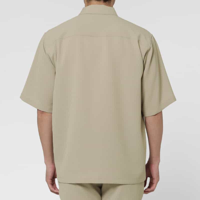 BARNEYS NEW YORK セットアップ ストレッチワッフル素材カジュアルシャツ WHITE