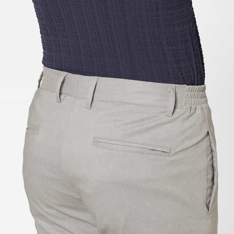 BARNEYS NEW YORK コットン×リネン素材 カジュアルパンツ LIGHT GRAY