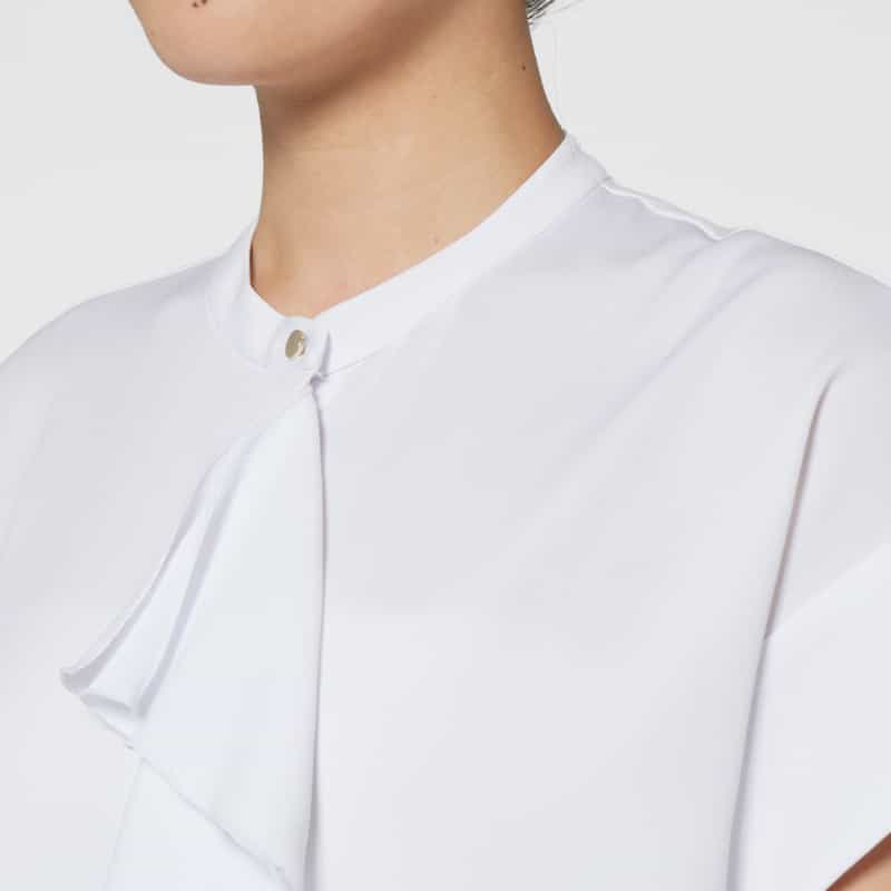 BARNEYS NEW YORK ウォッシャブル ラッフルデザインブラウス OFF WHITE