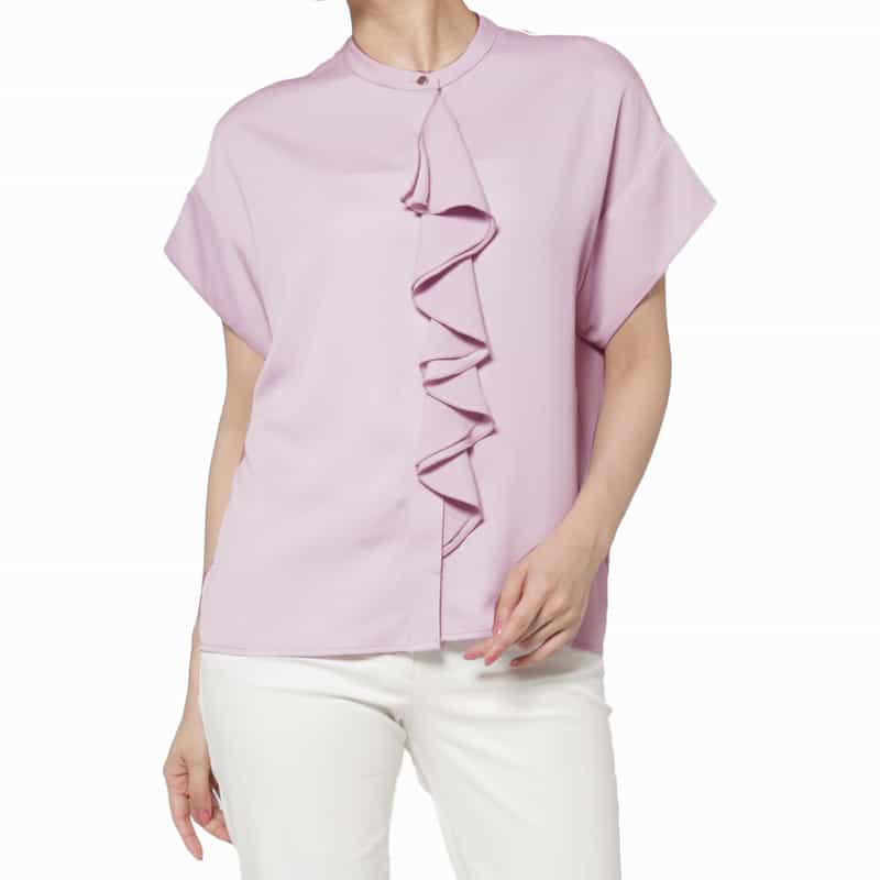 BARNEYS NEW YORK ウォッシャブル ラッフルデザインブラウス LIGHT PURPLE