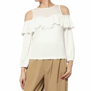 オフショルダー フリルカットソー