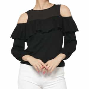 オフショルダー フリルカットソー