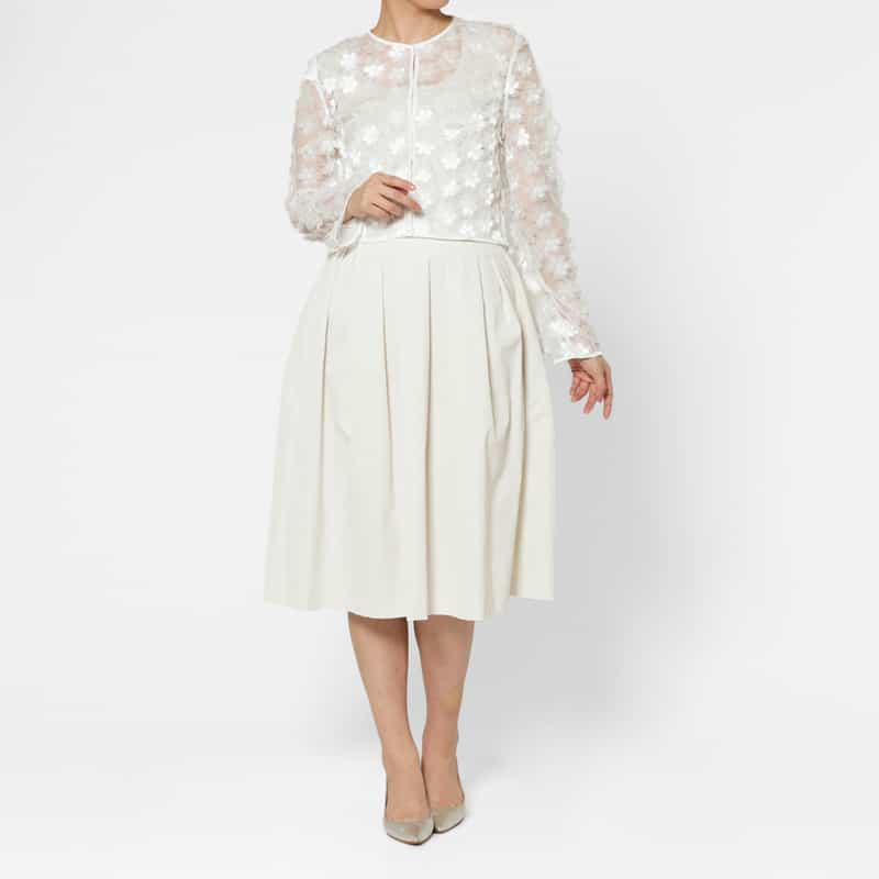 EPINGLER EPINGLER ＜エピングラー＞ フラワーモチーフ シアーカーディガン WHITE