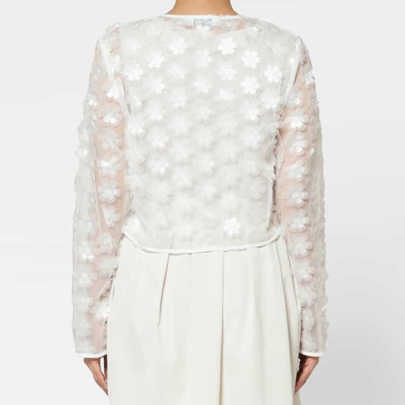 EPINGLER EPINGLER ＜エピングラー＞ フラワーモチーフ シアーカーディガン WHITE