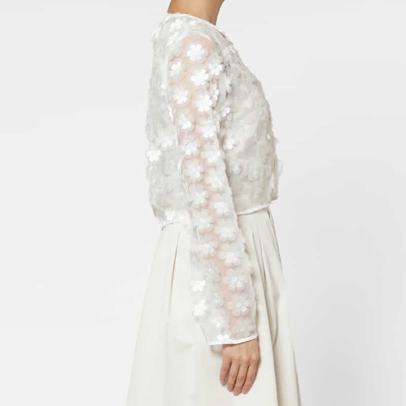 EPINGLER EPINGLER ＜エピングラー＞ フラワーモチーフ シアーカーディガン WHITE