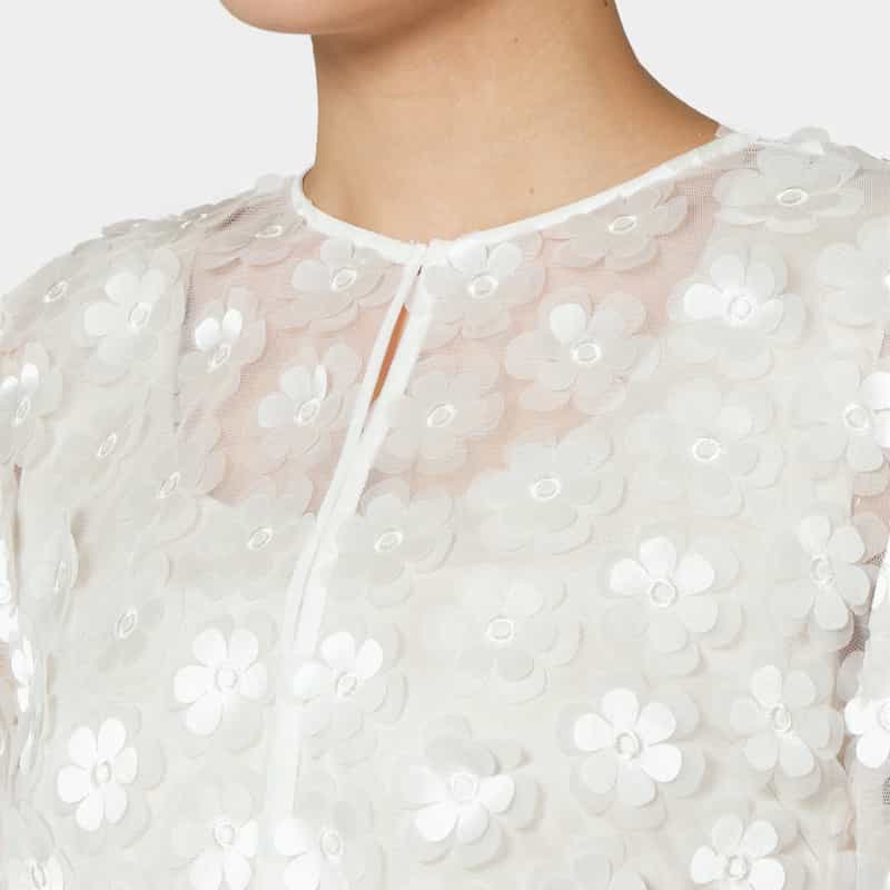 EPINGLER EPINGLER ＜エピングラー＞ フラワーモチーフ シアーカーディガン WHITE