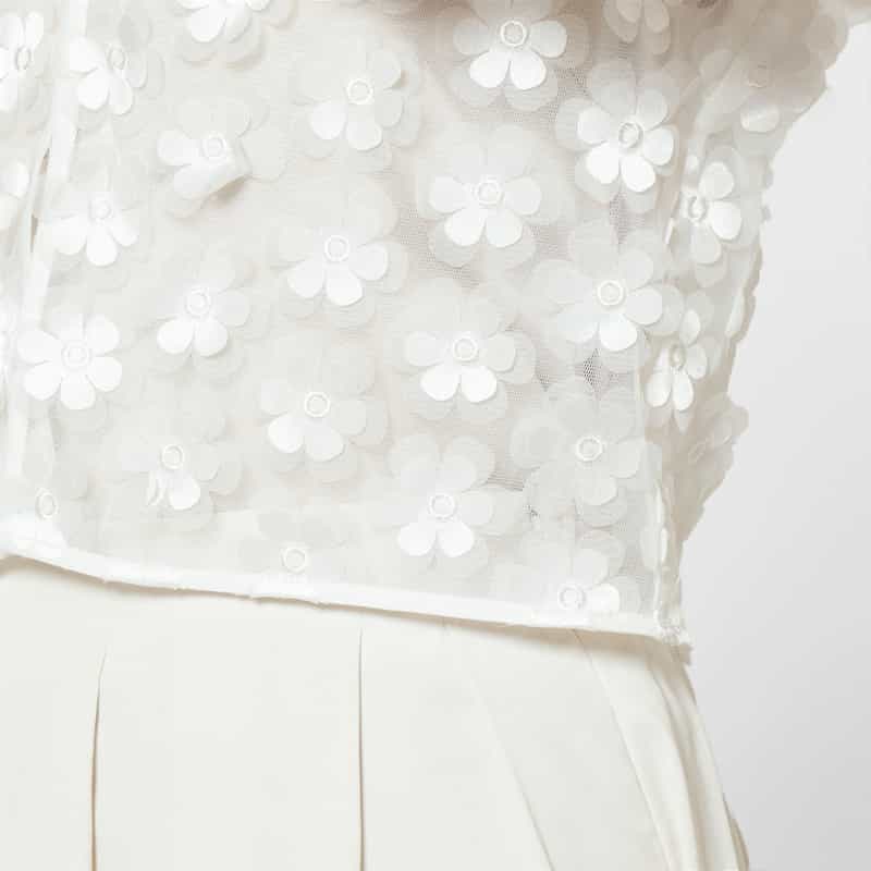 EPINGLER EPINGLER ＜エピングラー＞ フラワーモチーフ シアーカーディガン WHITE